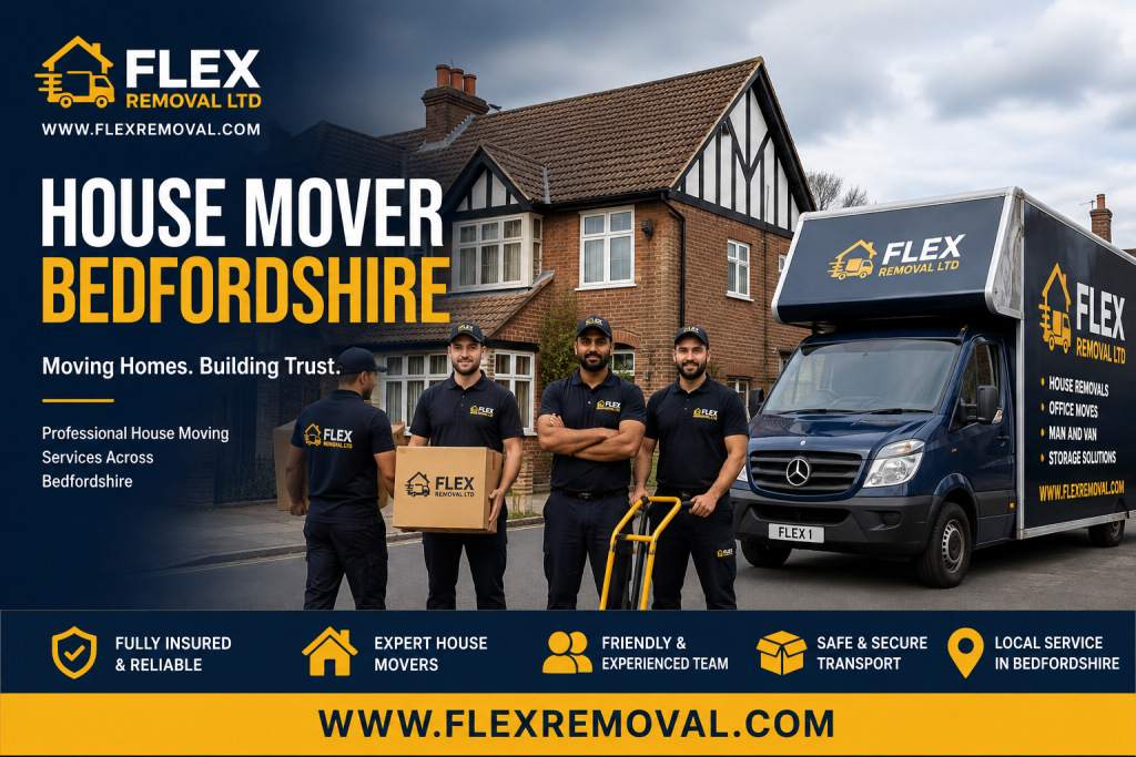 Flex Removal Ltd professional house movers with removal van and moving team in Bedfordshire