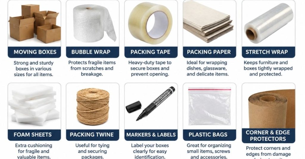 Recommended packing materials & online shops